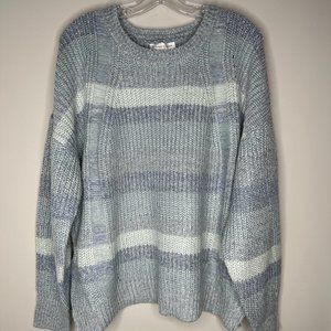 CJ Banks Size XL Light Blue Striped Sweater, new/NWT